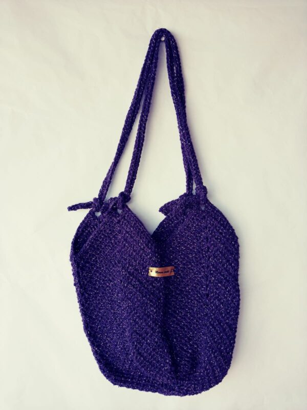 Bolsa de Crochê Glamour Lilás Prateado